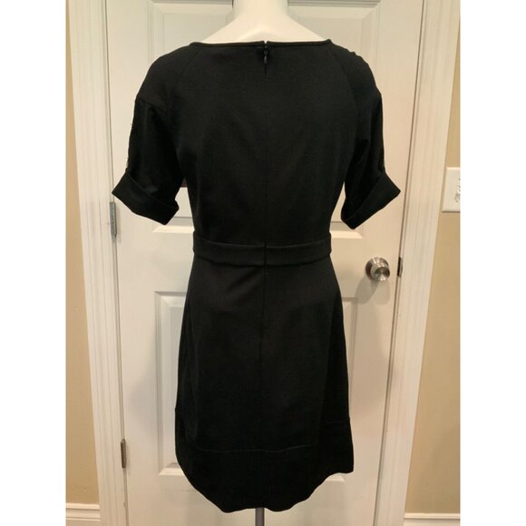 Cynthia Steffe Black Shift Dress W/Faux Leather Pockets,  Size 8 - Picture 6 of 8